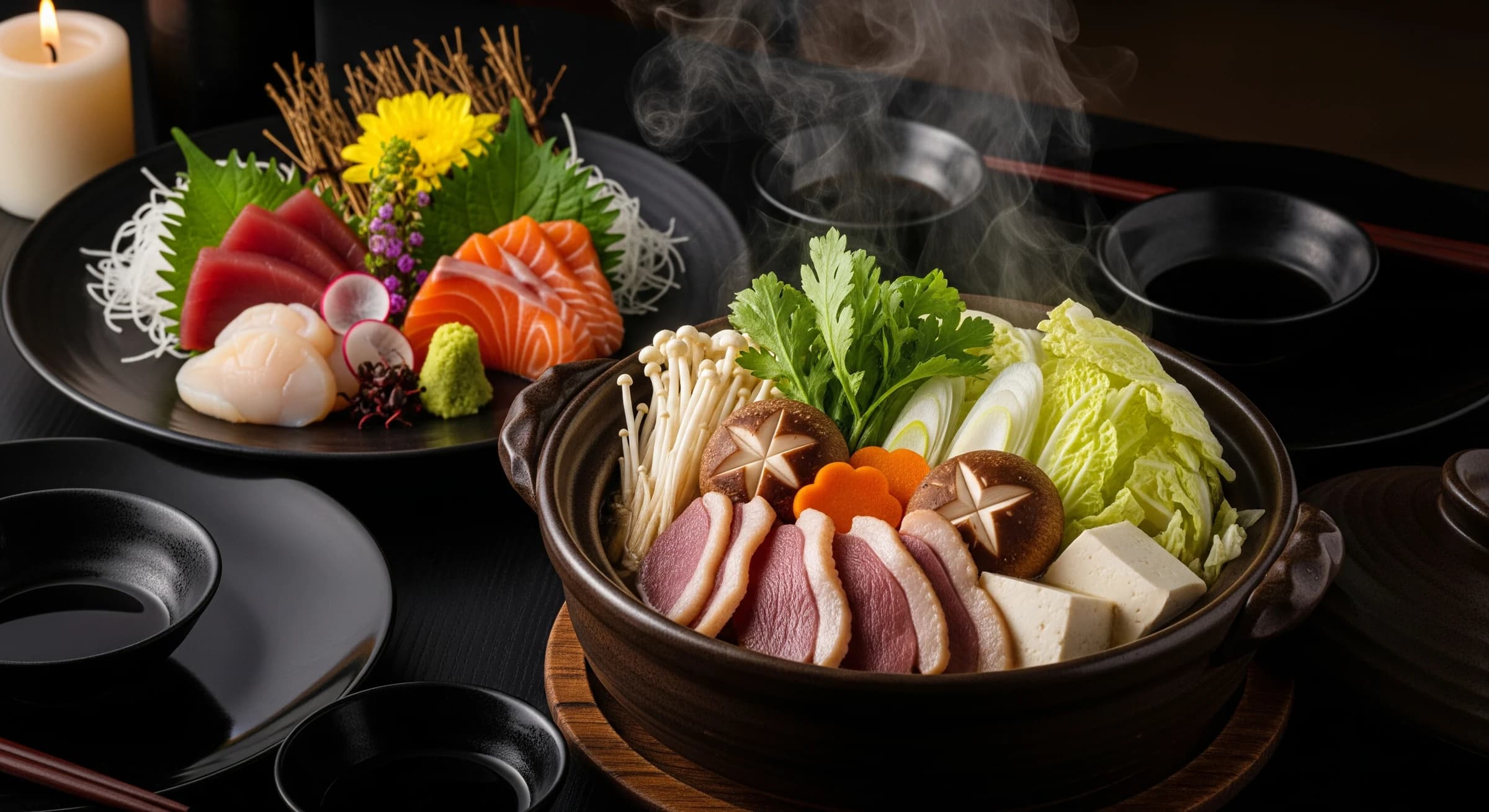 竹コースの料理盛り合わせ